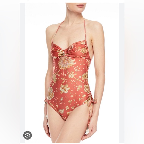 Zimmermann - Veneto Paisley-print Ruched Swimsuit - Picture 2 of 9